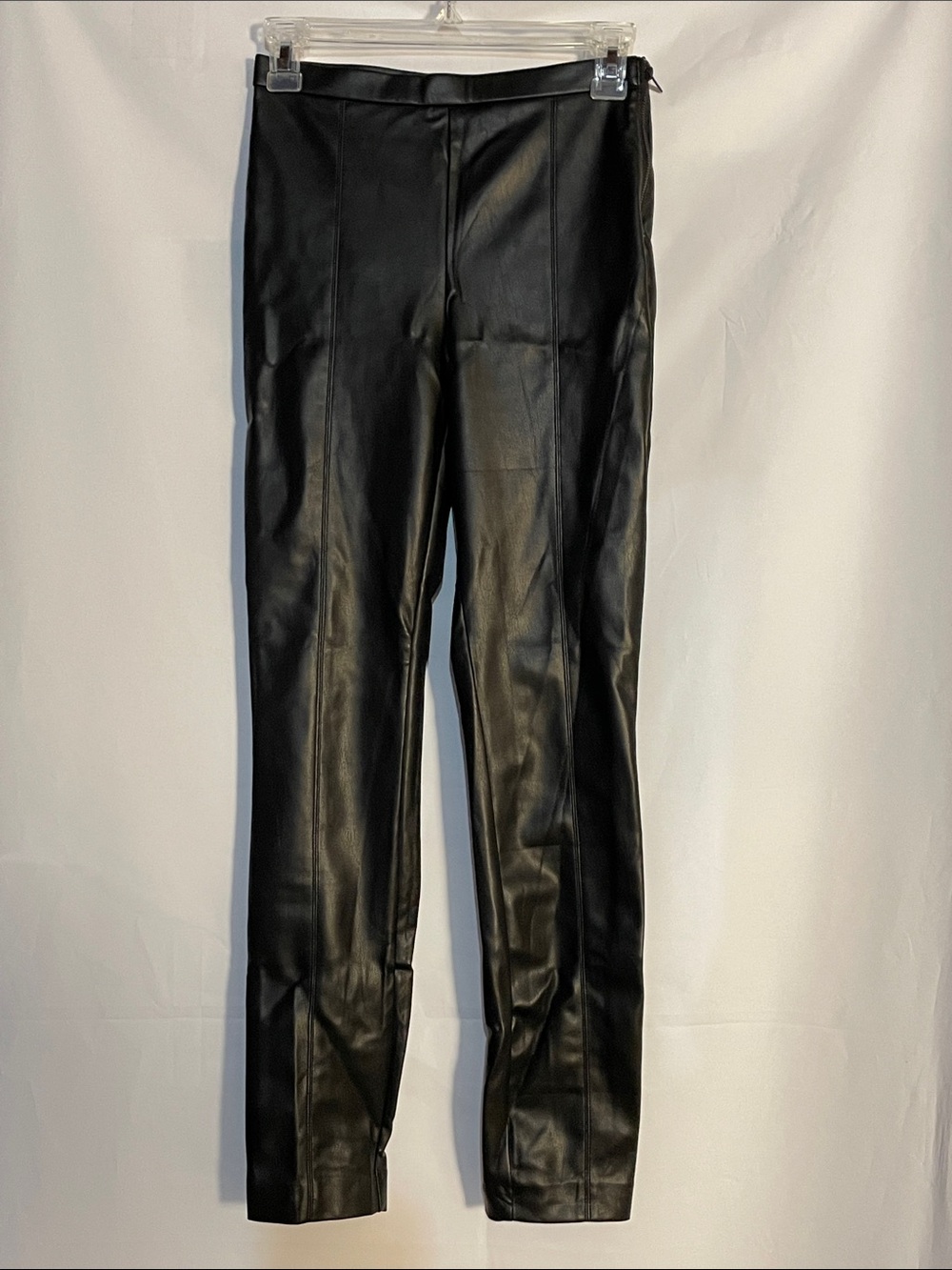 Zara Black Faux Leather Skinny Pants, size XS